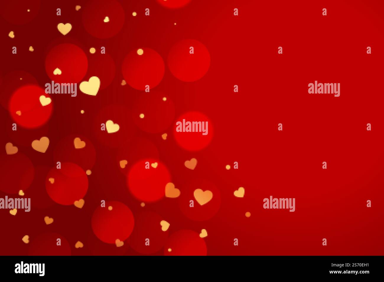 beautiful red valentines day background with golden hearts Stock Vector ...