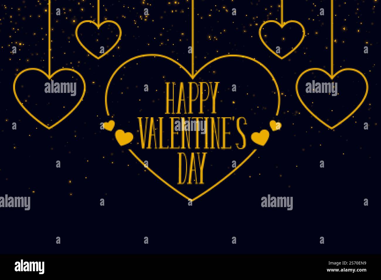 happy valentines day hanging hearts background design Stock Vector ...