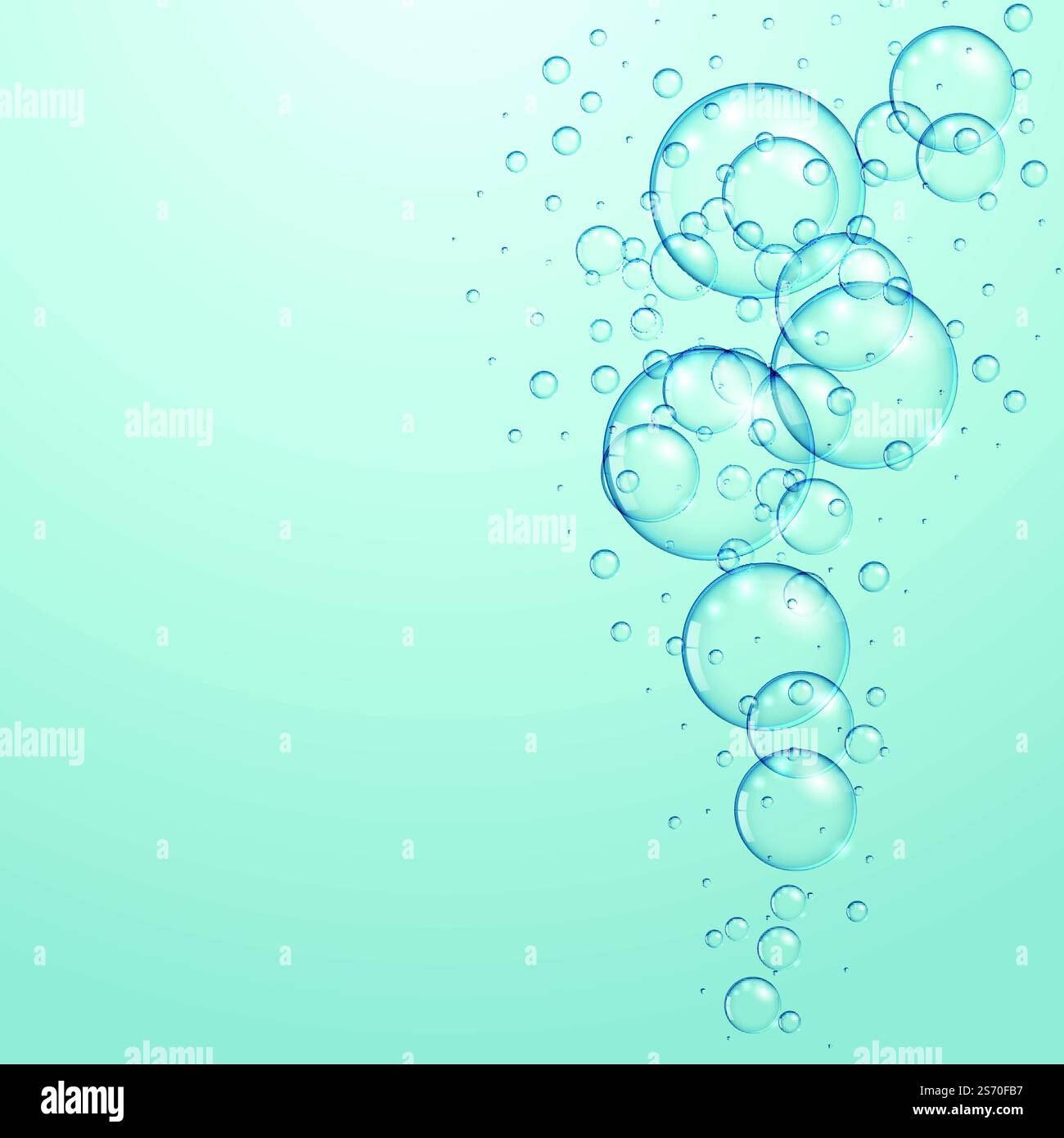 blue background with floating water bubbles design Stock Vector Image ...