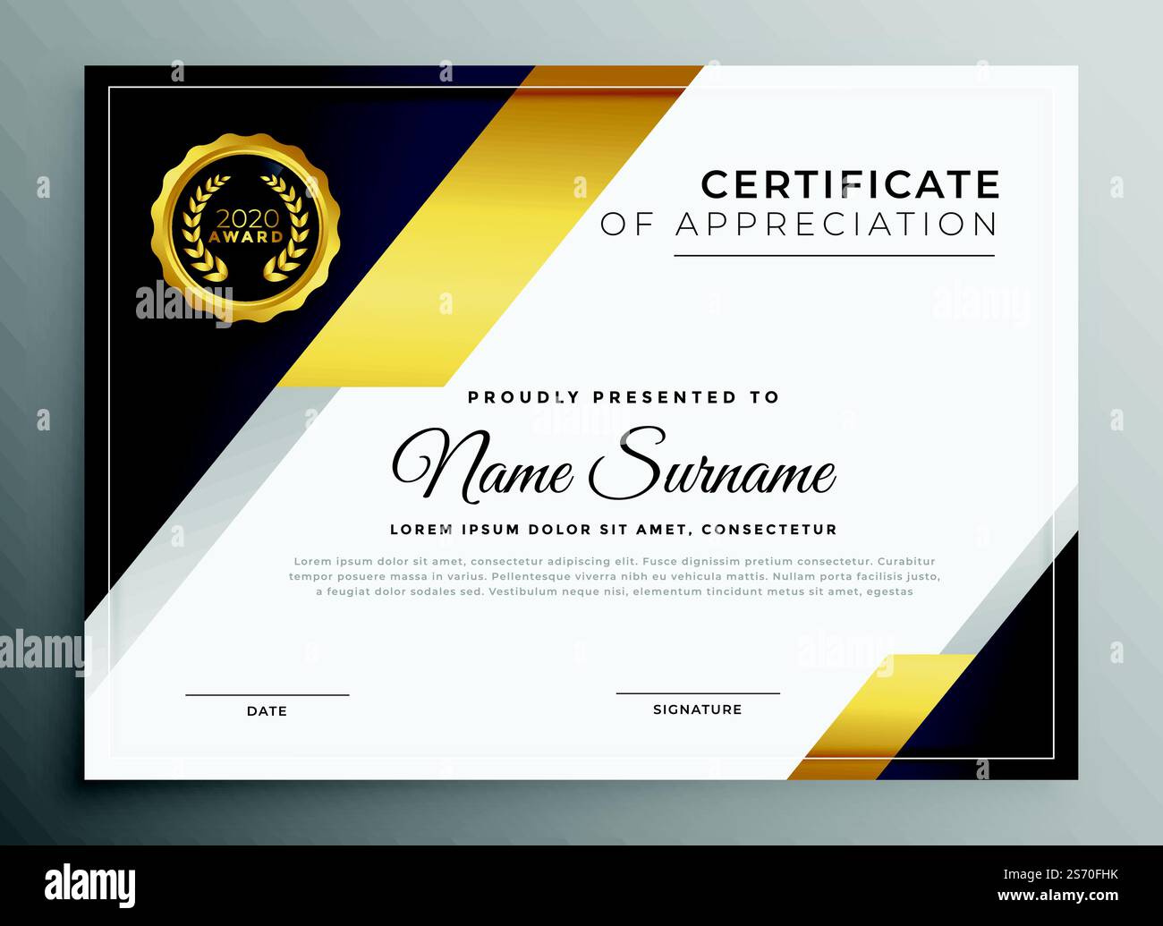 geometric premium golden multipurpose certificate template design Stock ...