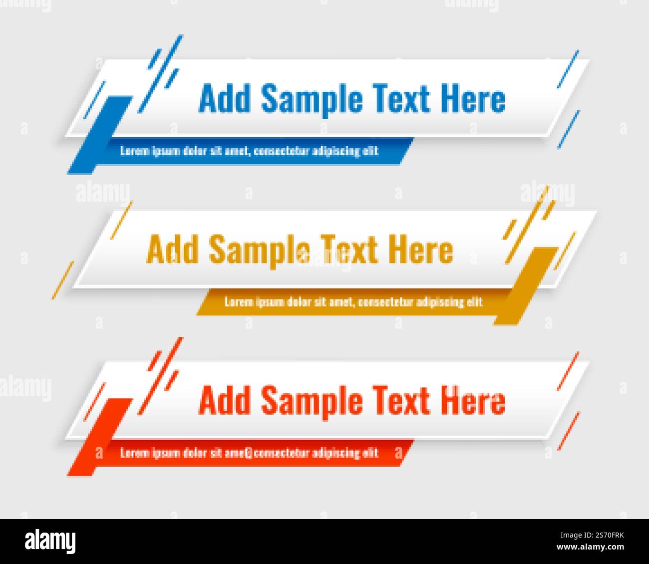 modern lower third banners template set of three Stock Vector Image ...