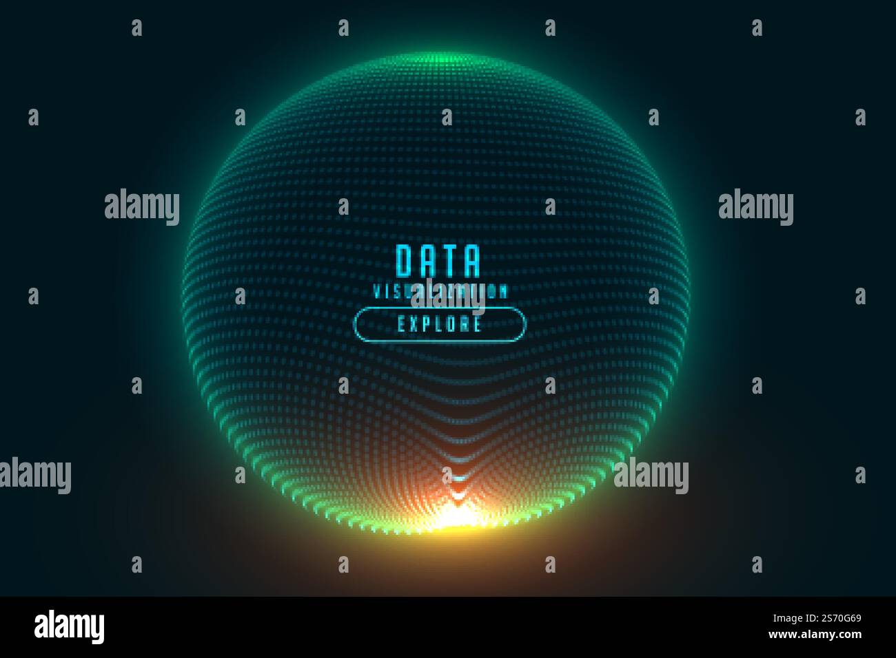 3d particle sphere glowing technology digital background design Stock ...
