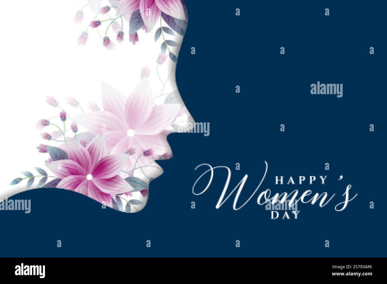 happy womens day greeting card in flower style Stock Vector Image & Art ...