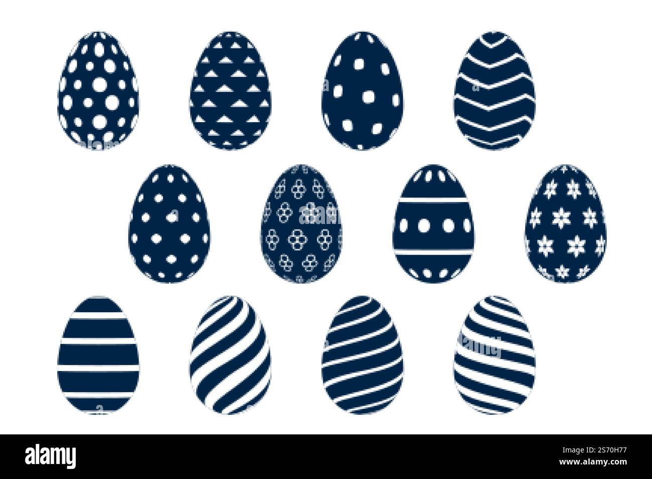collection of sixteen patterned easter eggs designs Stock Vector