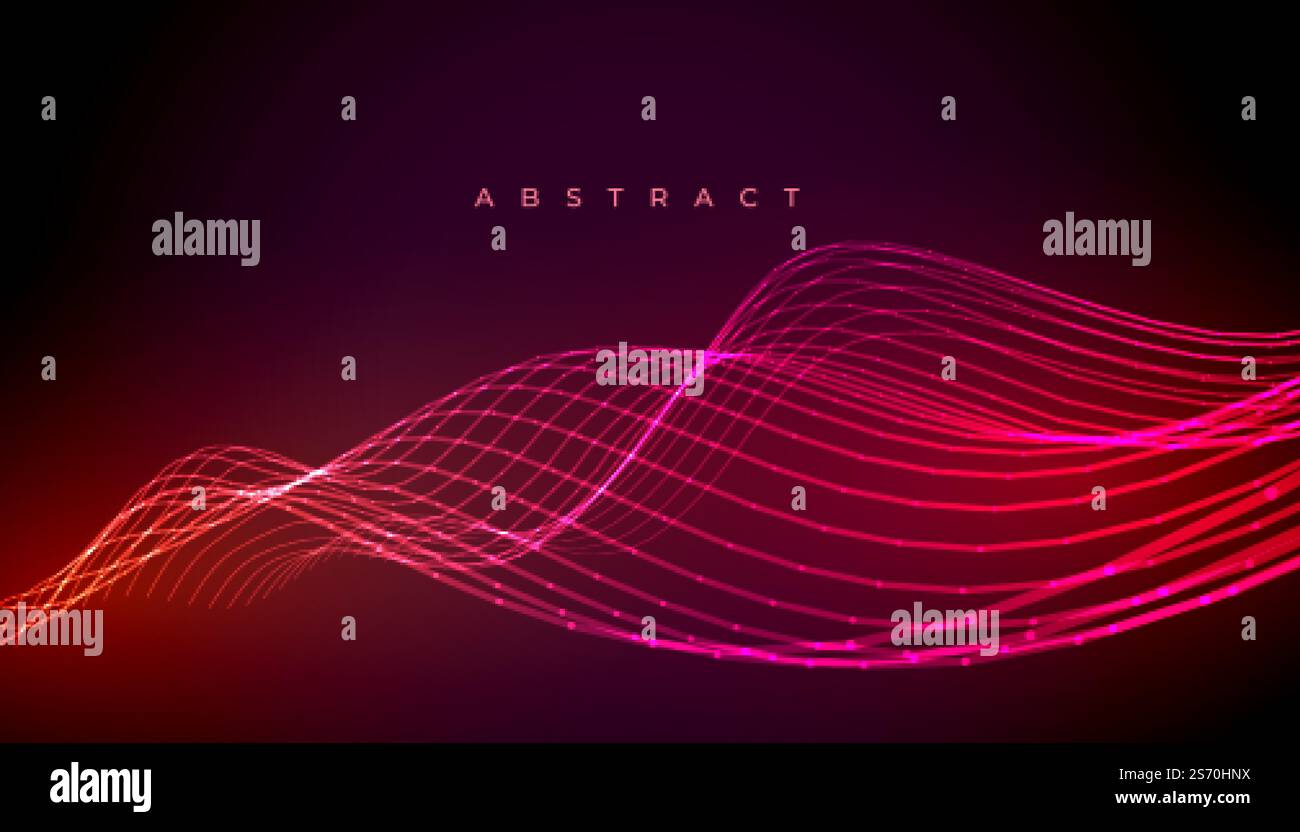 abstract neon stylish wave lines background design Stock Vector Image ...