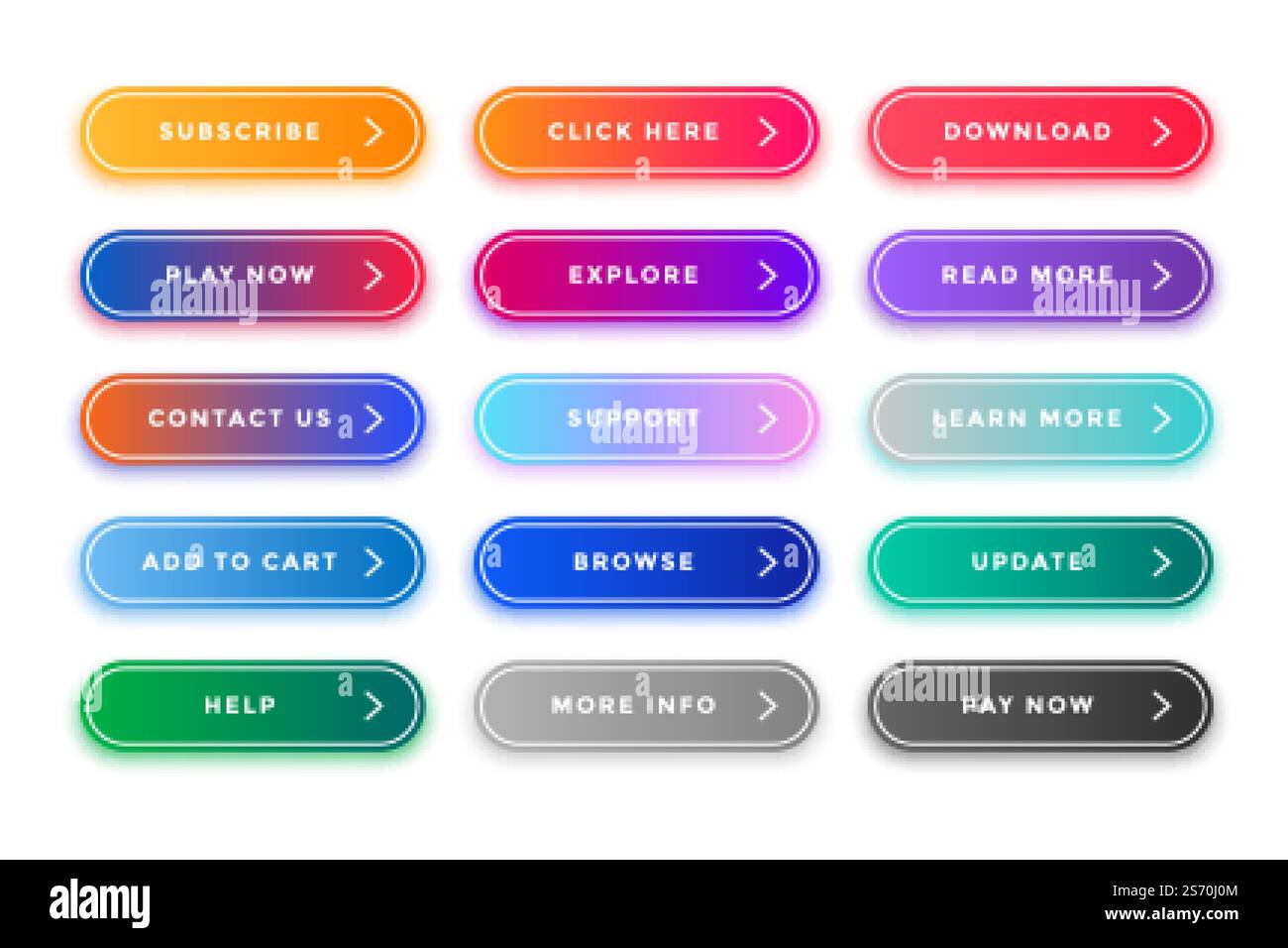colorful web buttons pack for different purposes Stock Vector