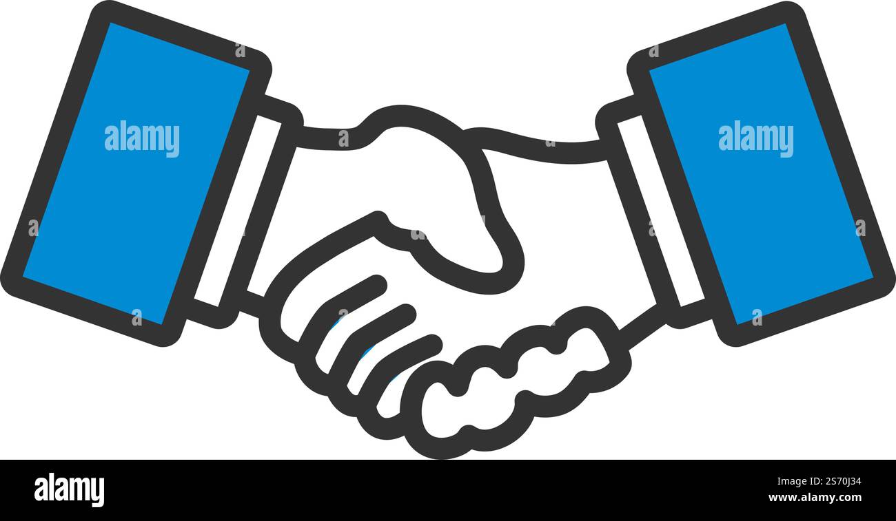 Icon Of Meeting Businessmen. Editable Bold Outline With Color Fill Design. Vector Illustration. Stock Vector