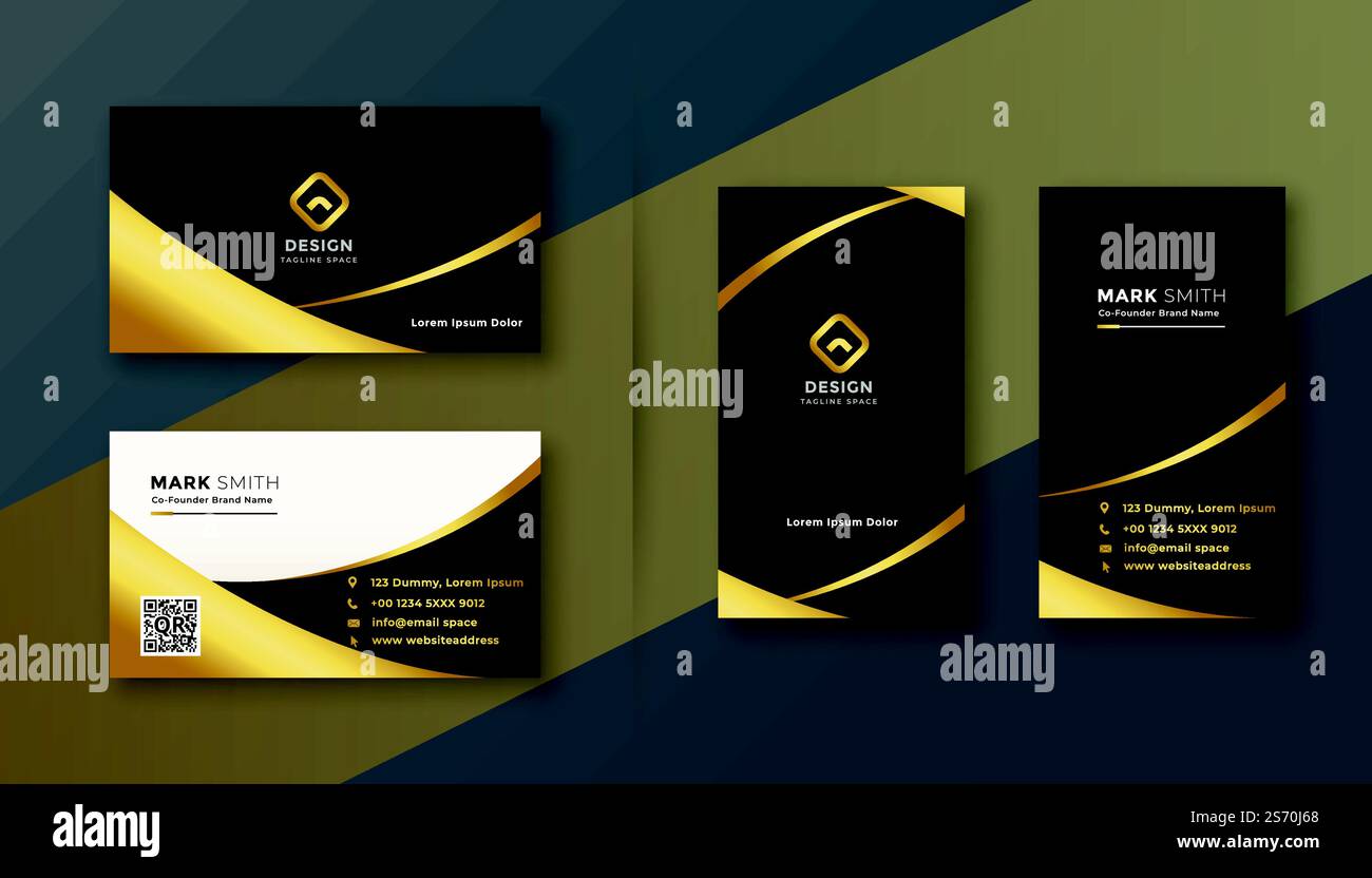 black and golden premium business card design Stock Vector Image & Art ...