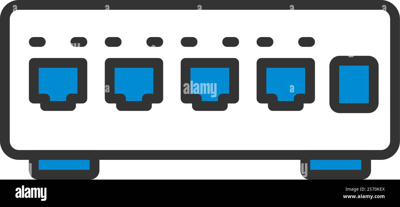 Ethernet Switch Icon. Editable Bold Outline With Color Fill Design ...