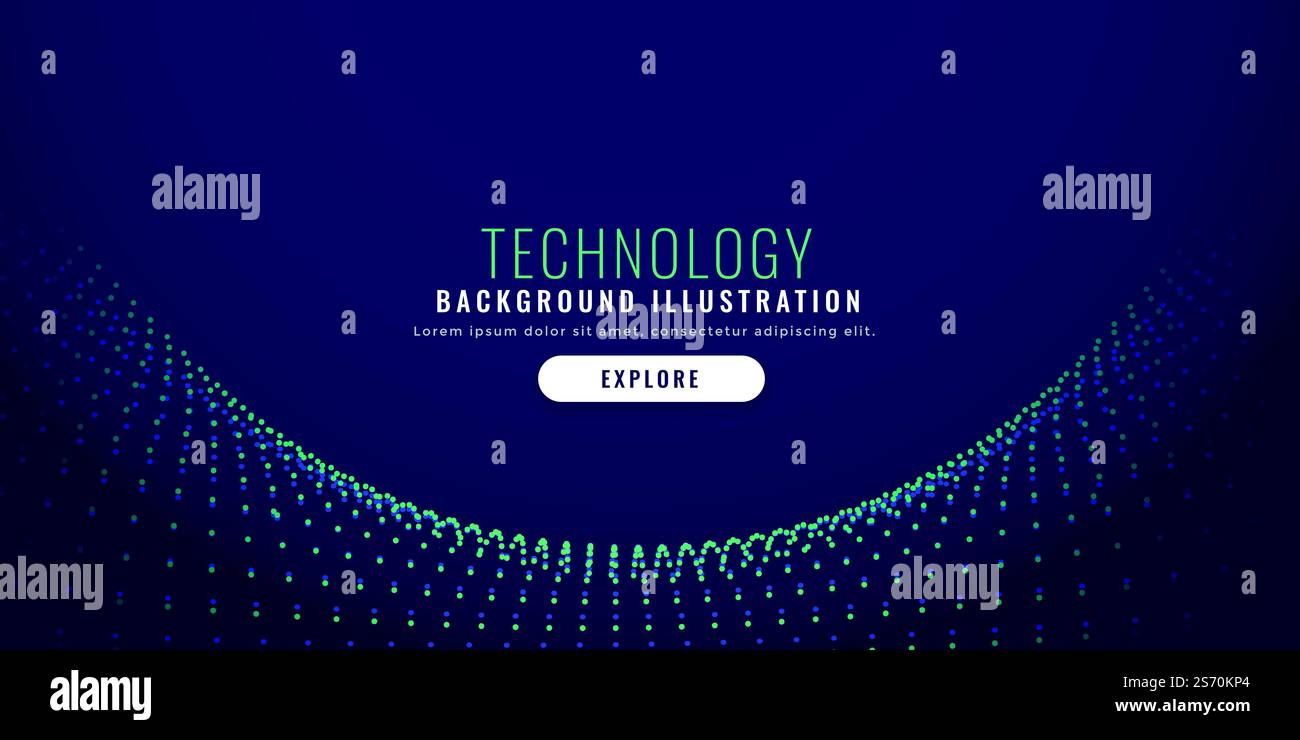 blue glowing particle mesh technology background design Stock Vector ...