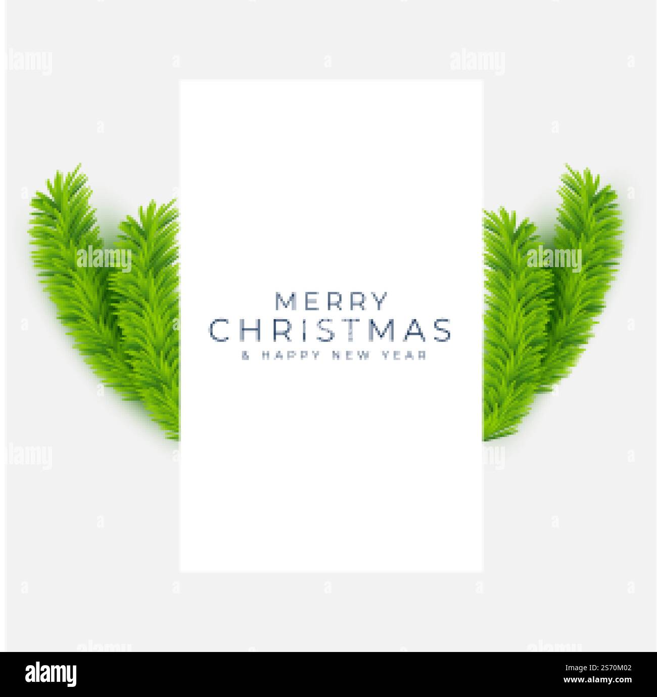 merry christmas pine tree leaves realistic background Stock Vector ...