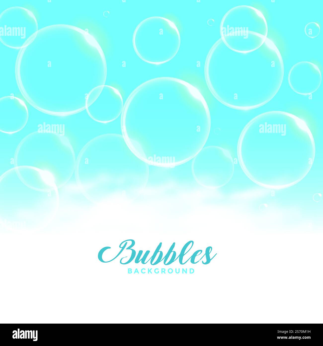 blue water or soap floating bubbles background design Stock Vector ...