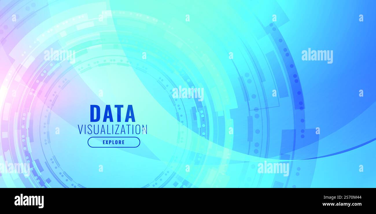 technology visualization futuristic blue banner design Stock Vector ...