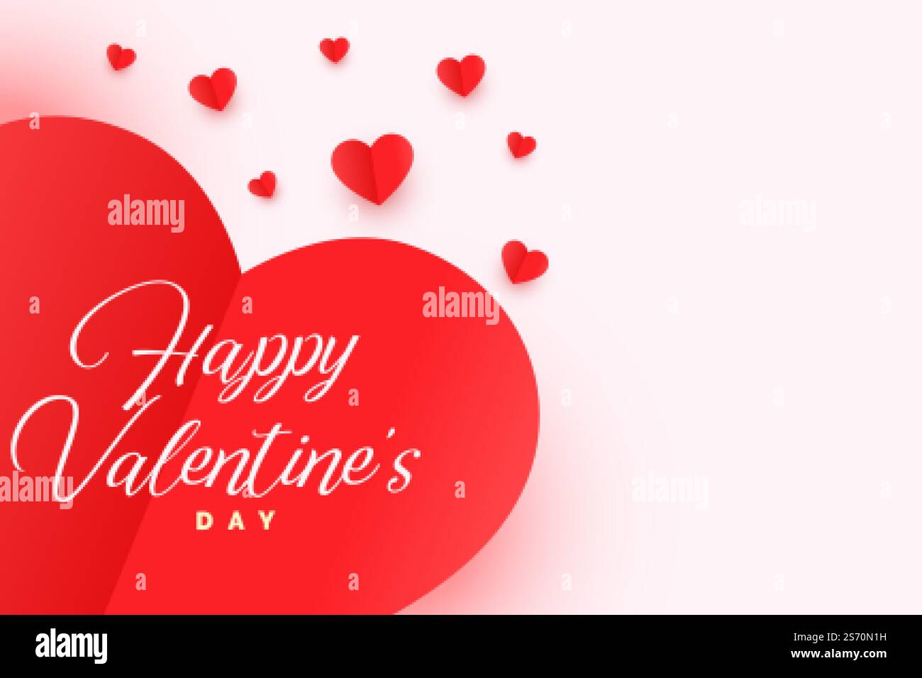 happy valentines day origami style hearts banner design Stock Vector ...