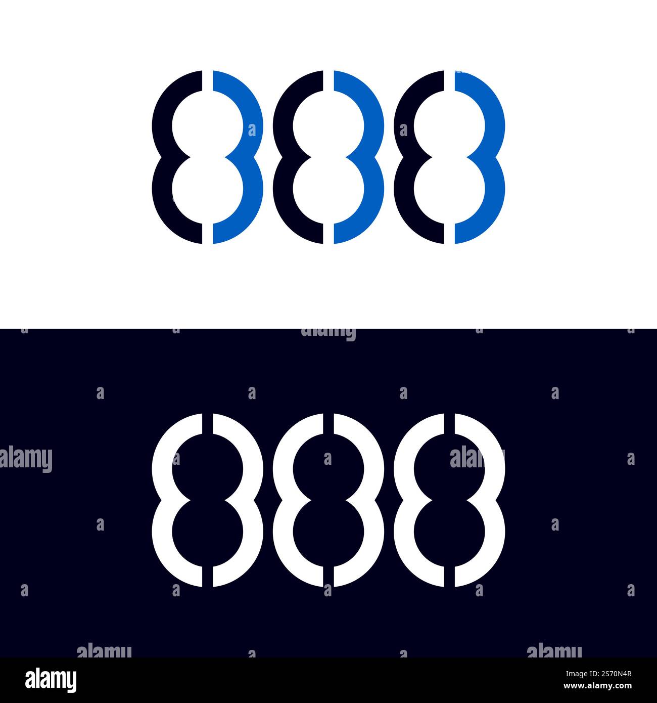 888 vector logo design. Stock Vector