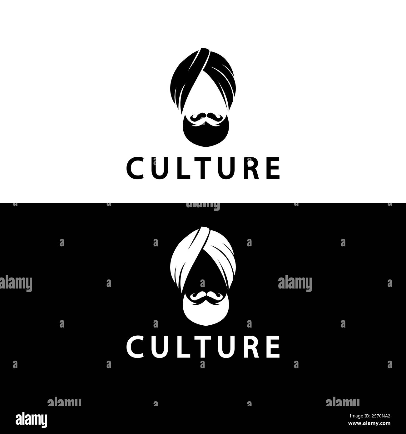 Turban Mustache India Indian logo design vector illustration. Logo of a ...