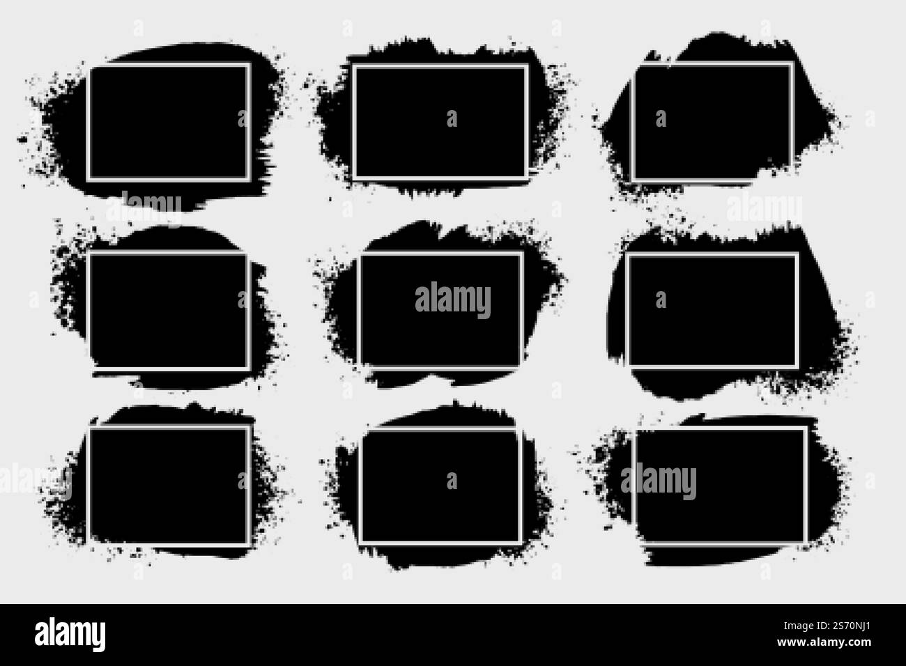 abstract grunge splatter frames set of nine Stock Vector Image & Art ...