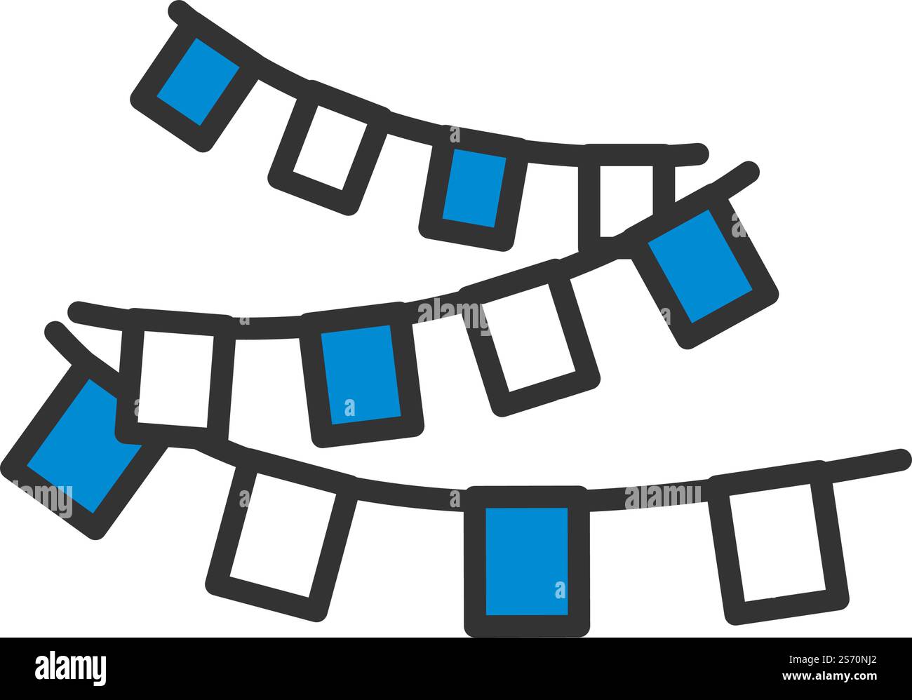 Party Garland Icon. Editable Bold Outline With Color Fill Design ...