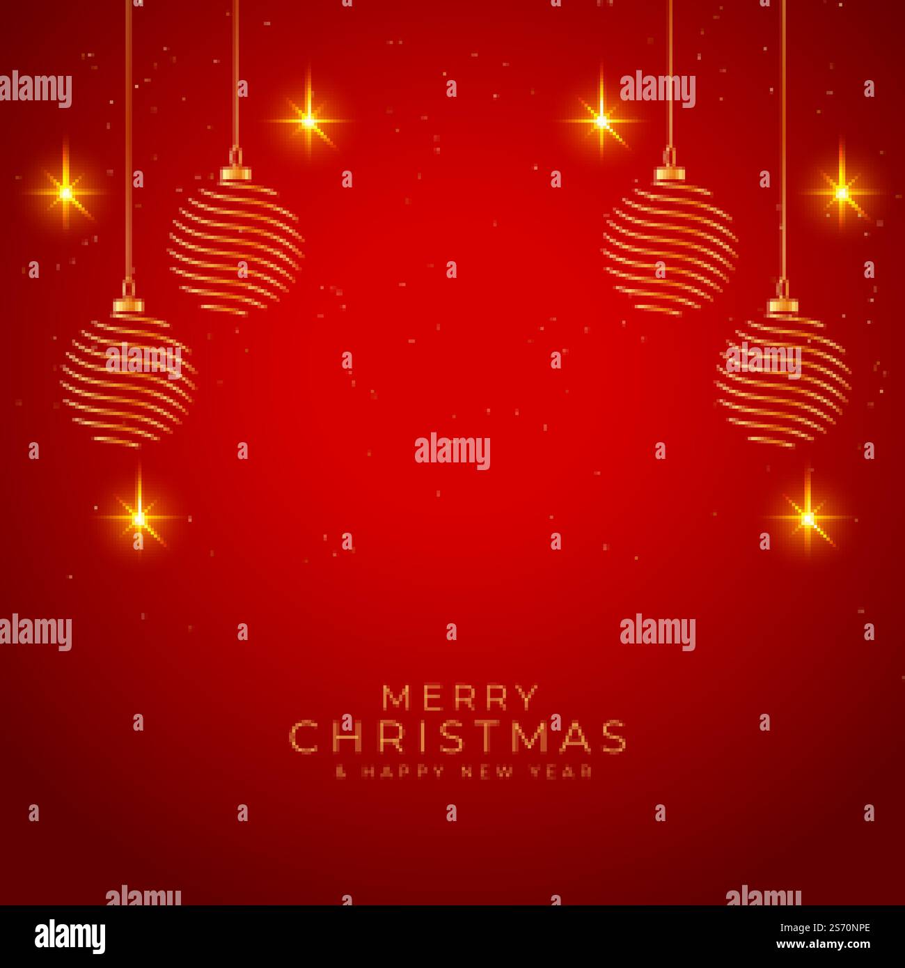 merry christmas shiny red and golden background design Stock Vector ...