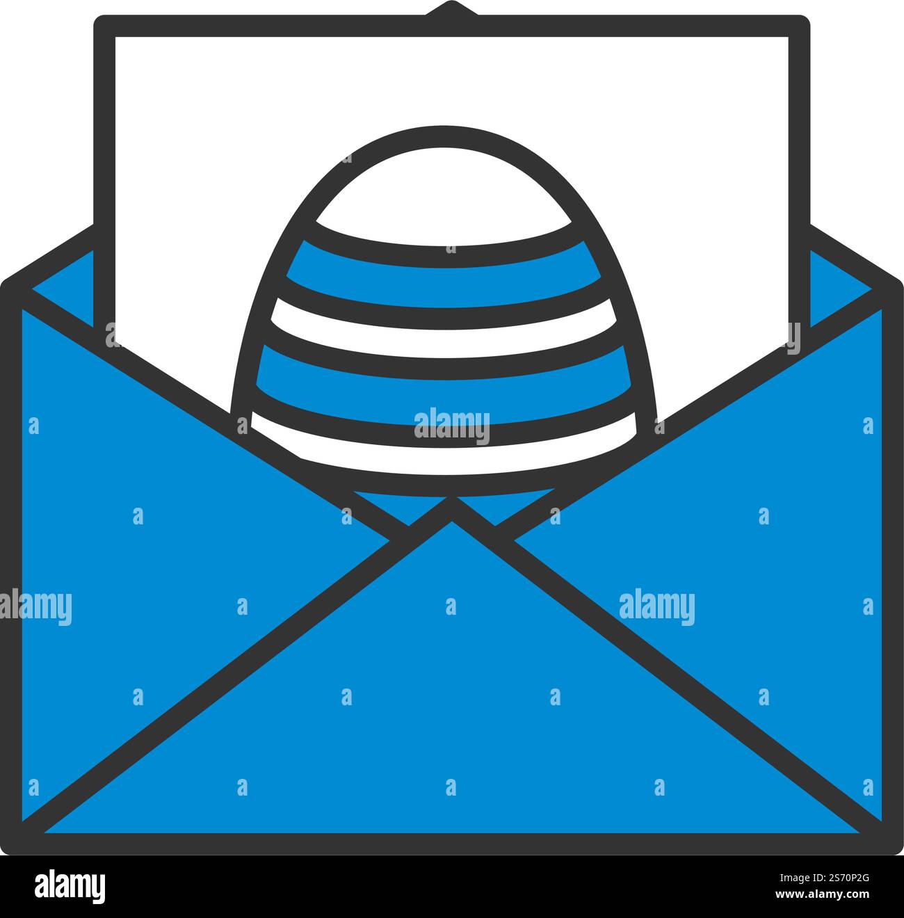 Envelop With Easter Egg Icon. Editable Bold Outline With Color Fill Design. Vector Illustration. Stock Vector