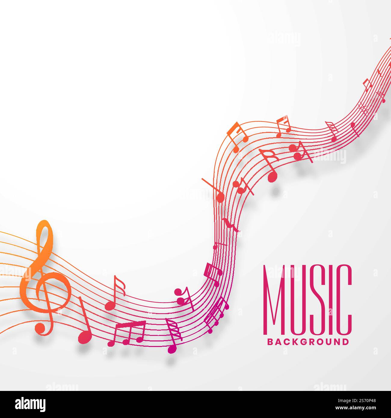 music notes line wave in colorful style design Stock Vector Image & Art ...