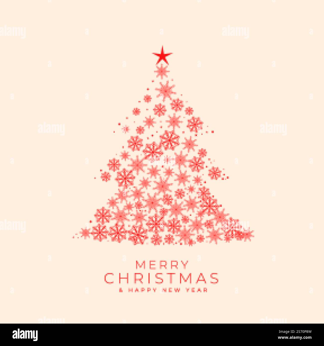 christmas tree made with snowflakes background design Stock Vector ...