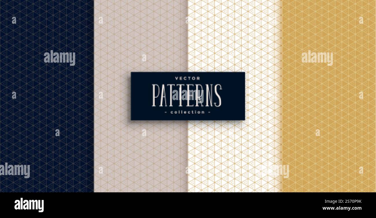 small triangles geometric patterns set in premium colors Stock Vector
