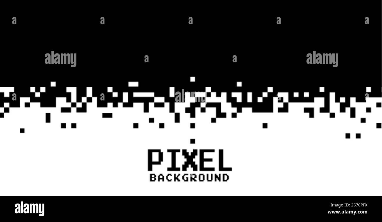 black and white pixels background in flat style Stock Vector Image ...