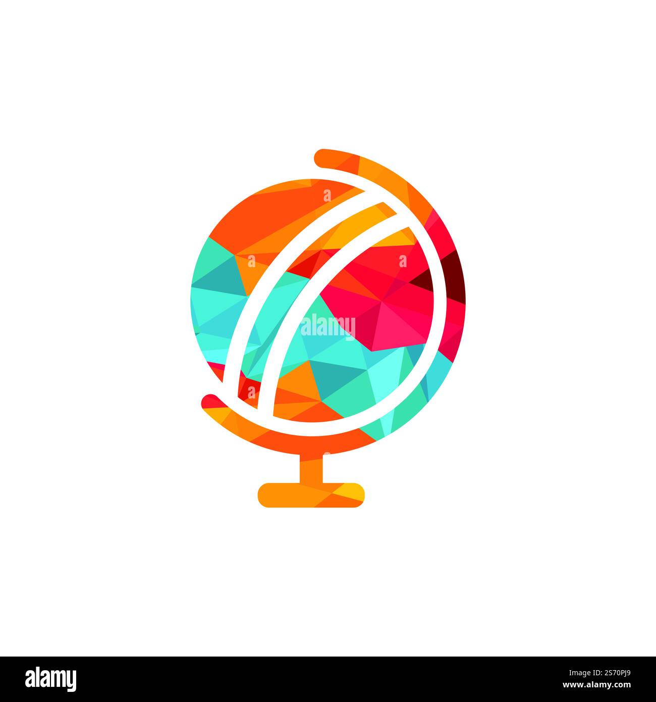 Cricket ball as a globe vector logo design. Stock Vector