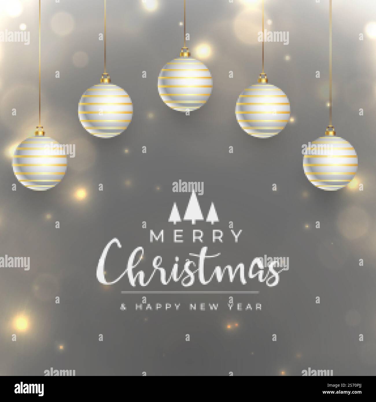 merry christmas realistic shiny festival greeting card design Stock ...