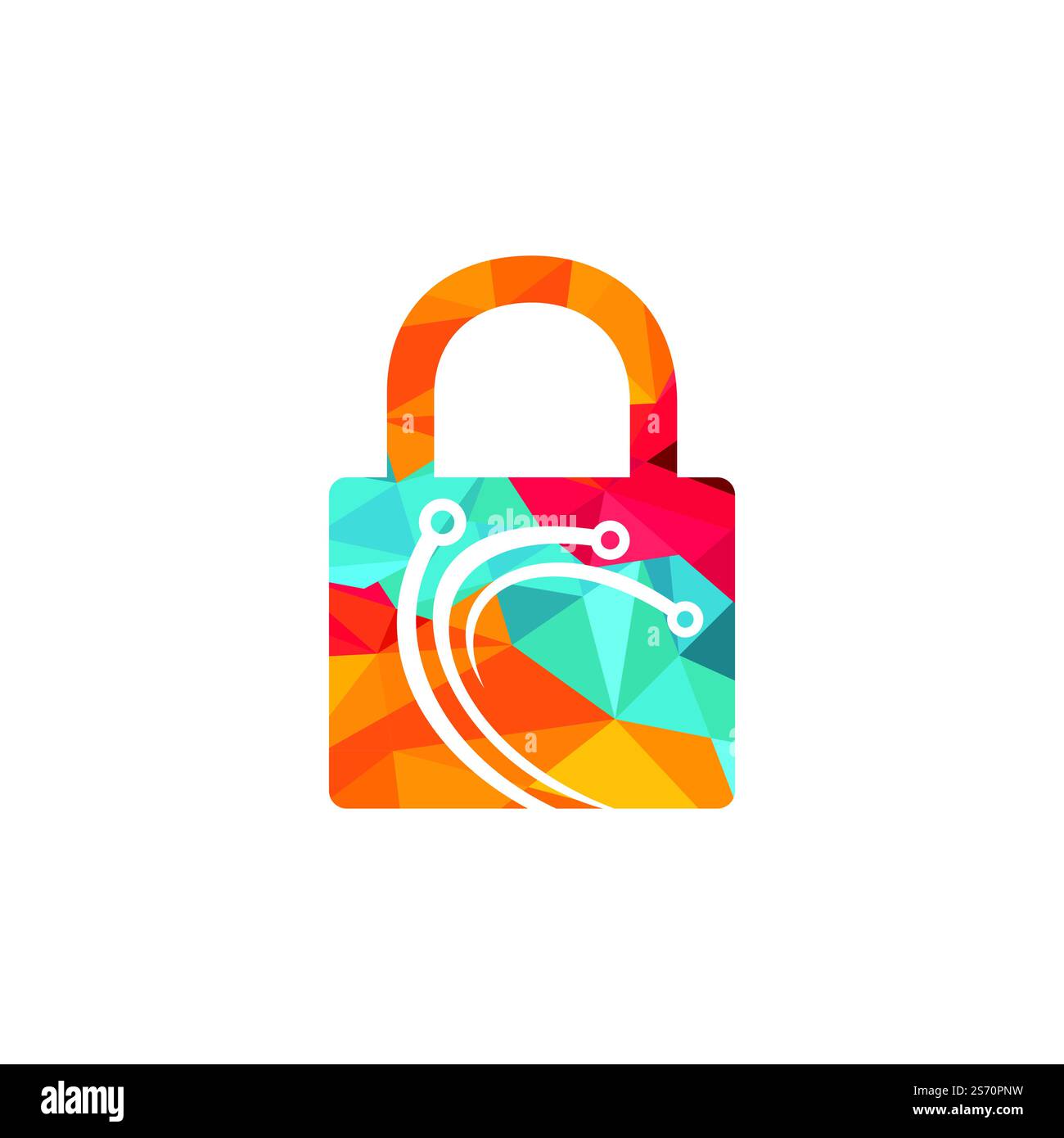 Lock Tech Logo Design Template. Cyber security logotype. Stock Vector