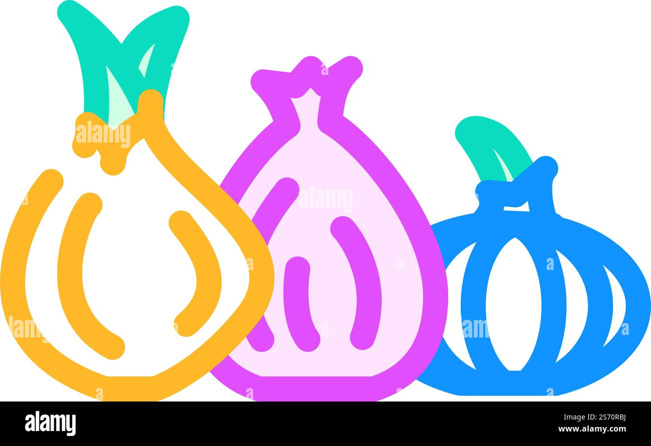 yellow red onion color icon vector. yellow red onion sign. isolated ...