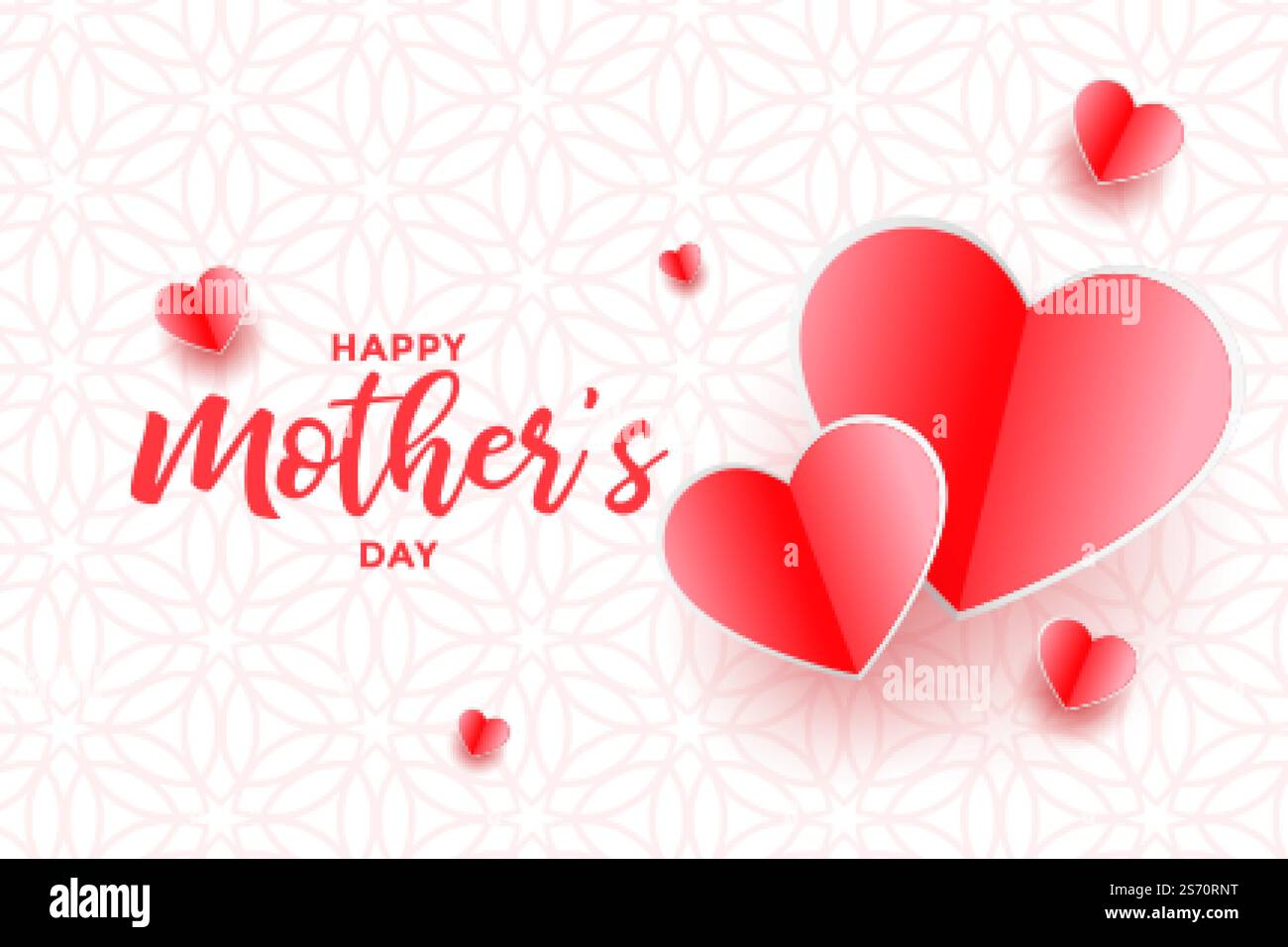 lovely happy mothers day hearts background design Stock Vector Image ...