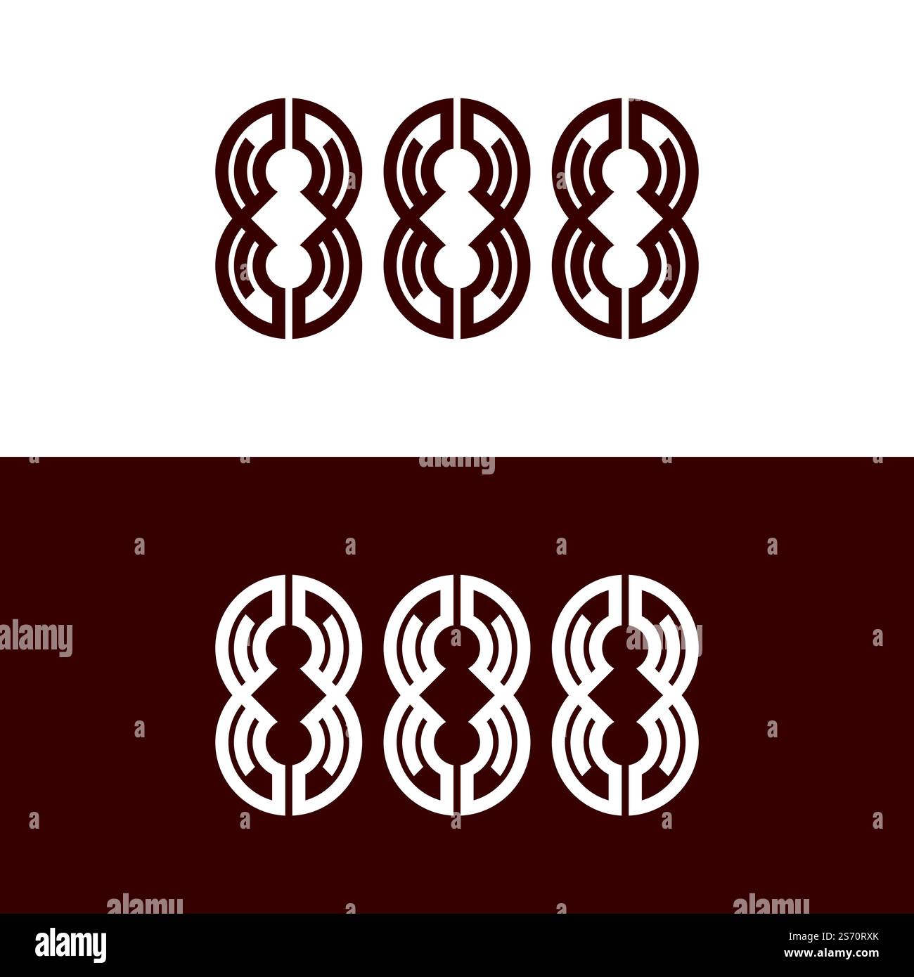 888 vector logo design. Stock Vector