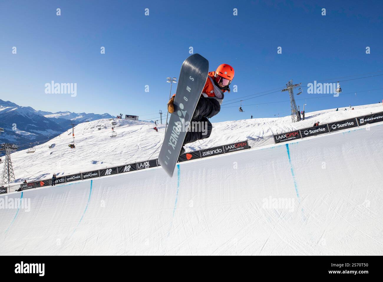17/01/2025, Laax, Crap Sogn Gion, LAAX Open, Women's Snowboard Halfpipe Semi Final, WEINBERG