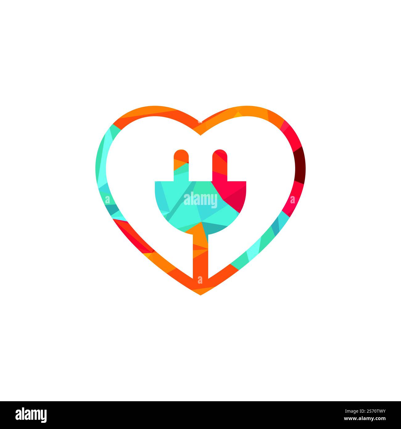 Electrical plug heart shape vector logo design. Power logo design ...