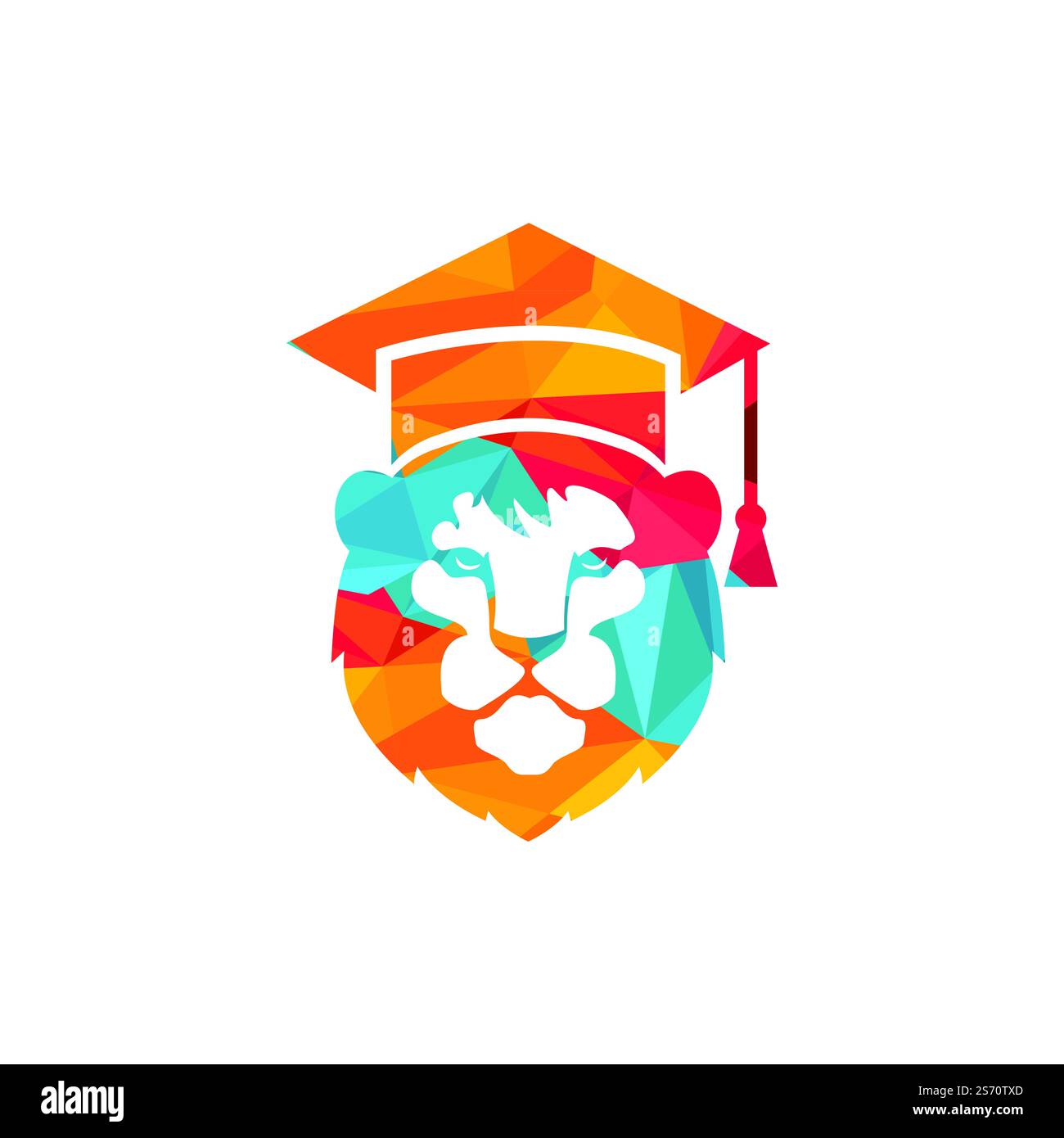 Lion Student vector logo design. Lion academy logo concept. Stock Vector