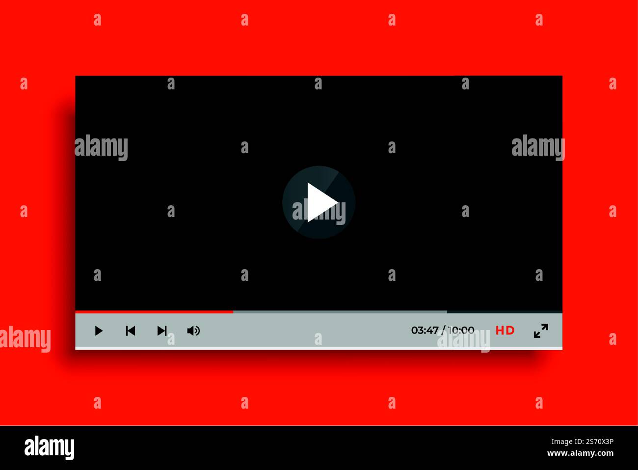 red modern video player template design Stock Vector Image & Art - Alamy