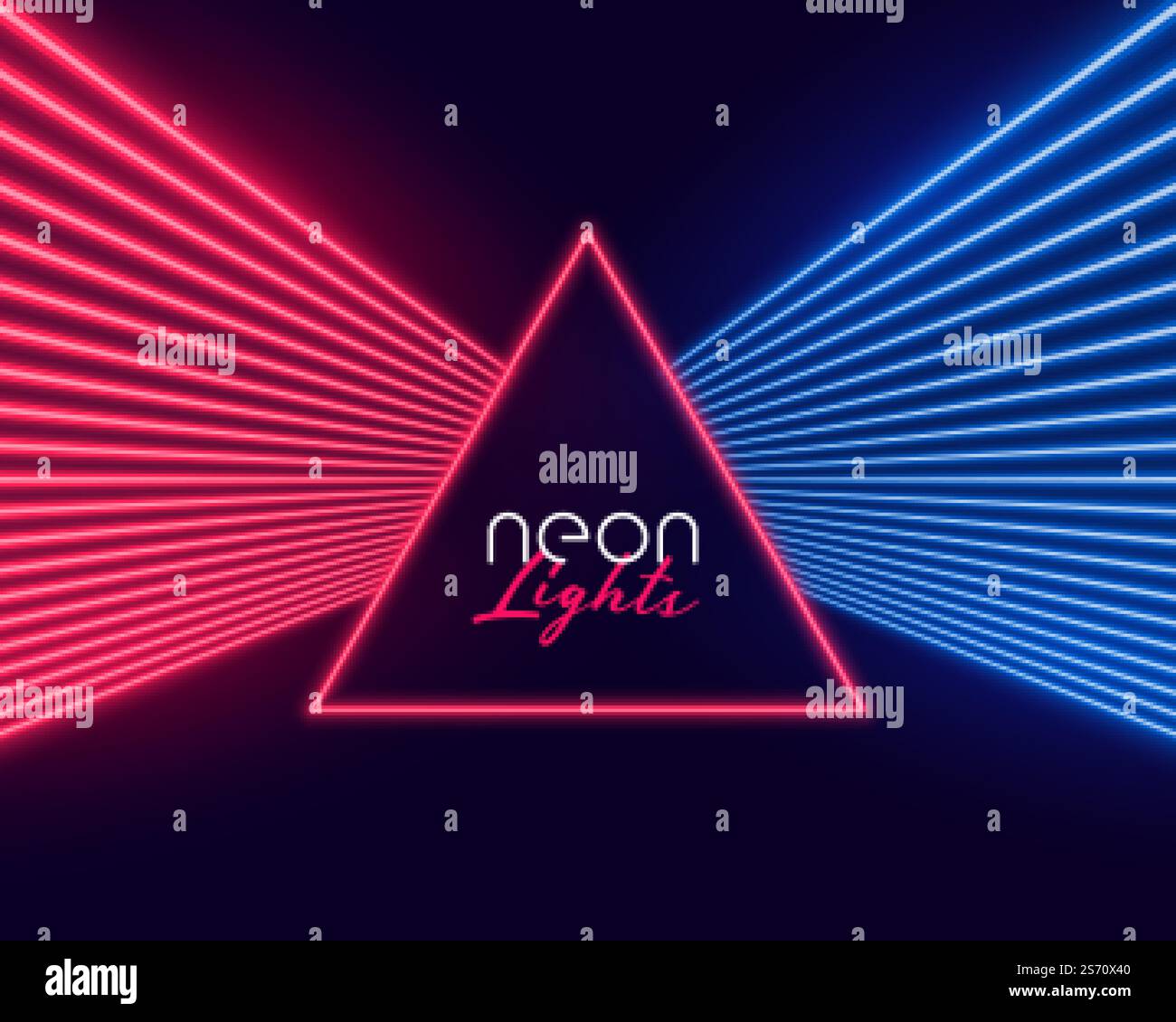 neon light rays in red and blue colors Stock Vector