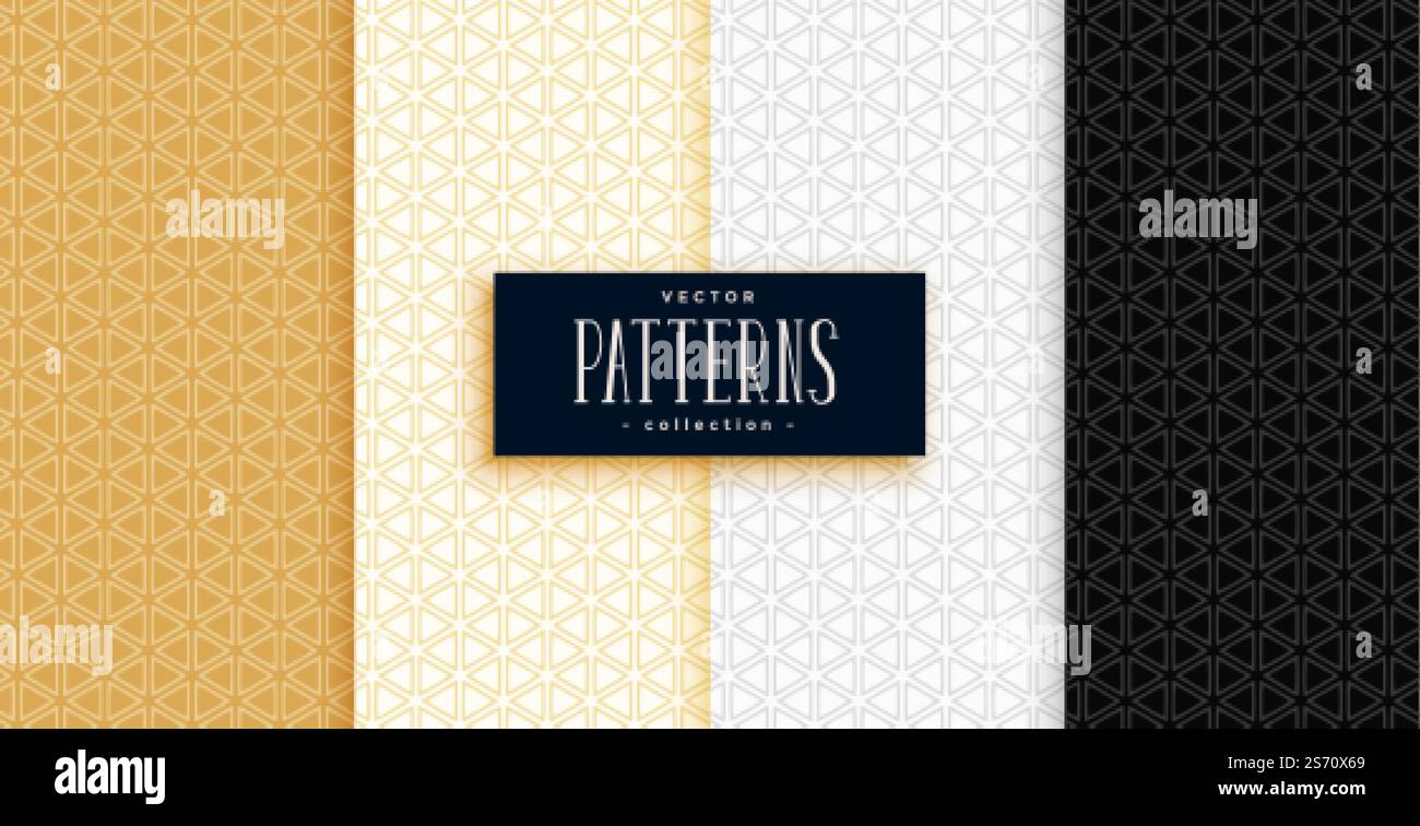 small triangles geometric patterns set in premium colors Stock Vector