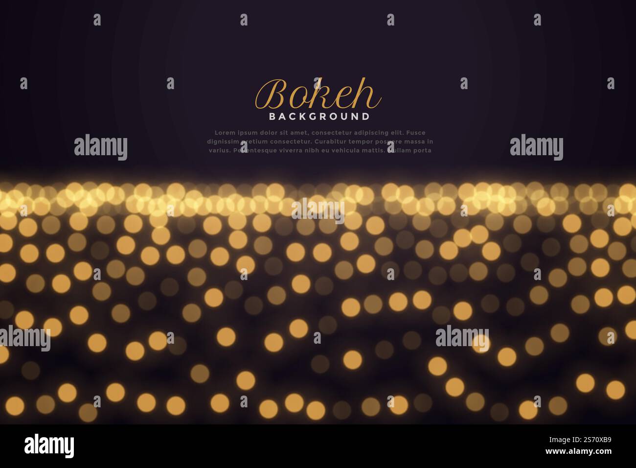 beautiful golden bokeh light effect background design Stock Vector ...