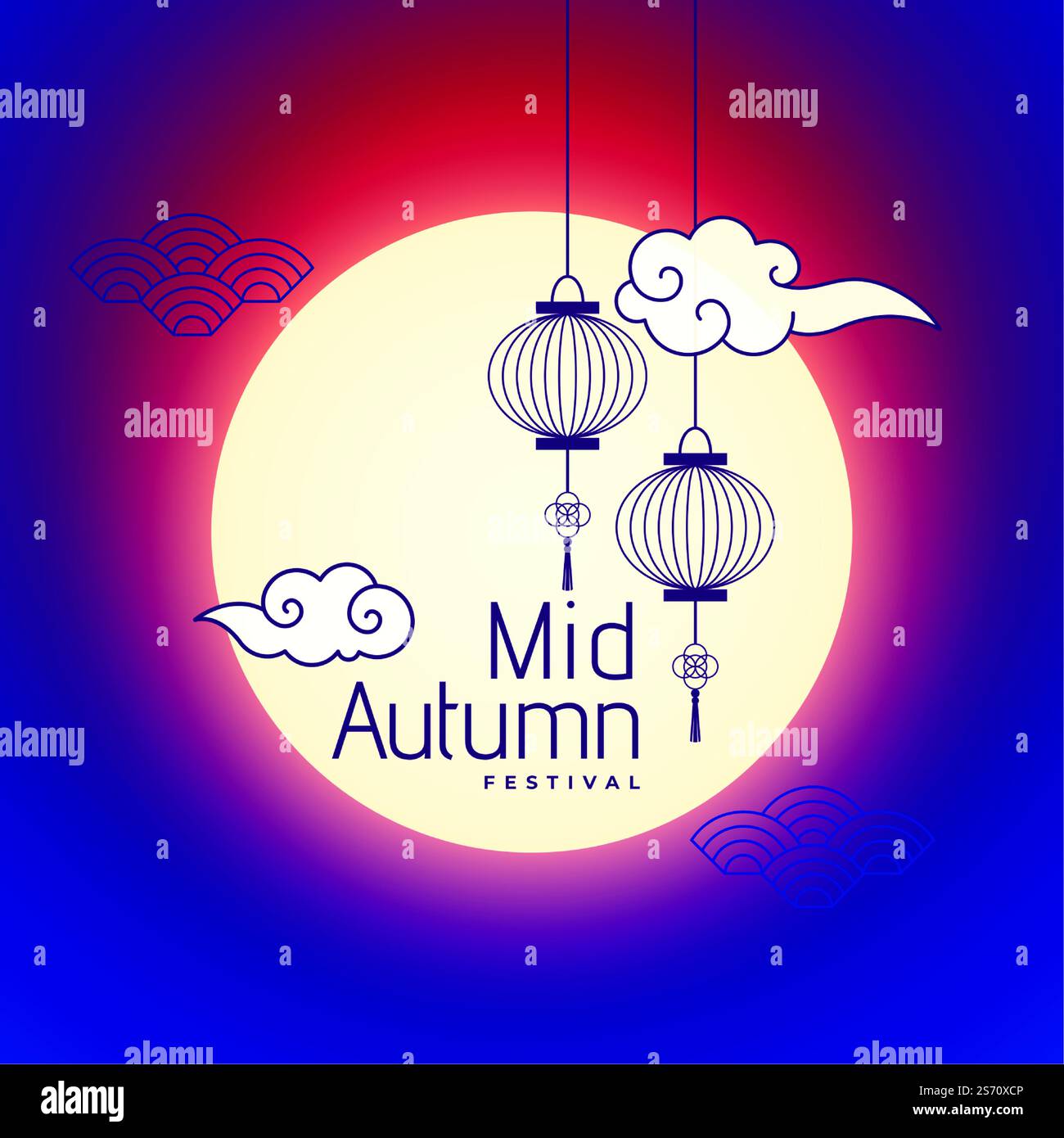 mid autumn full moon festival greeting design Stock Vector Image & Art ...