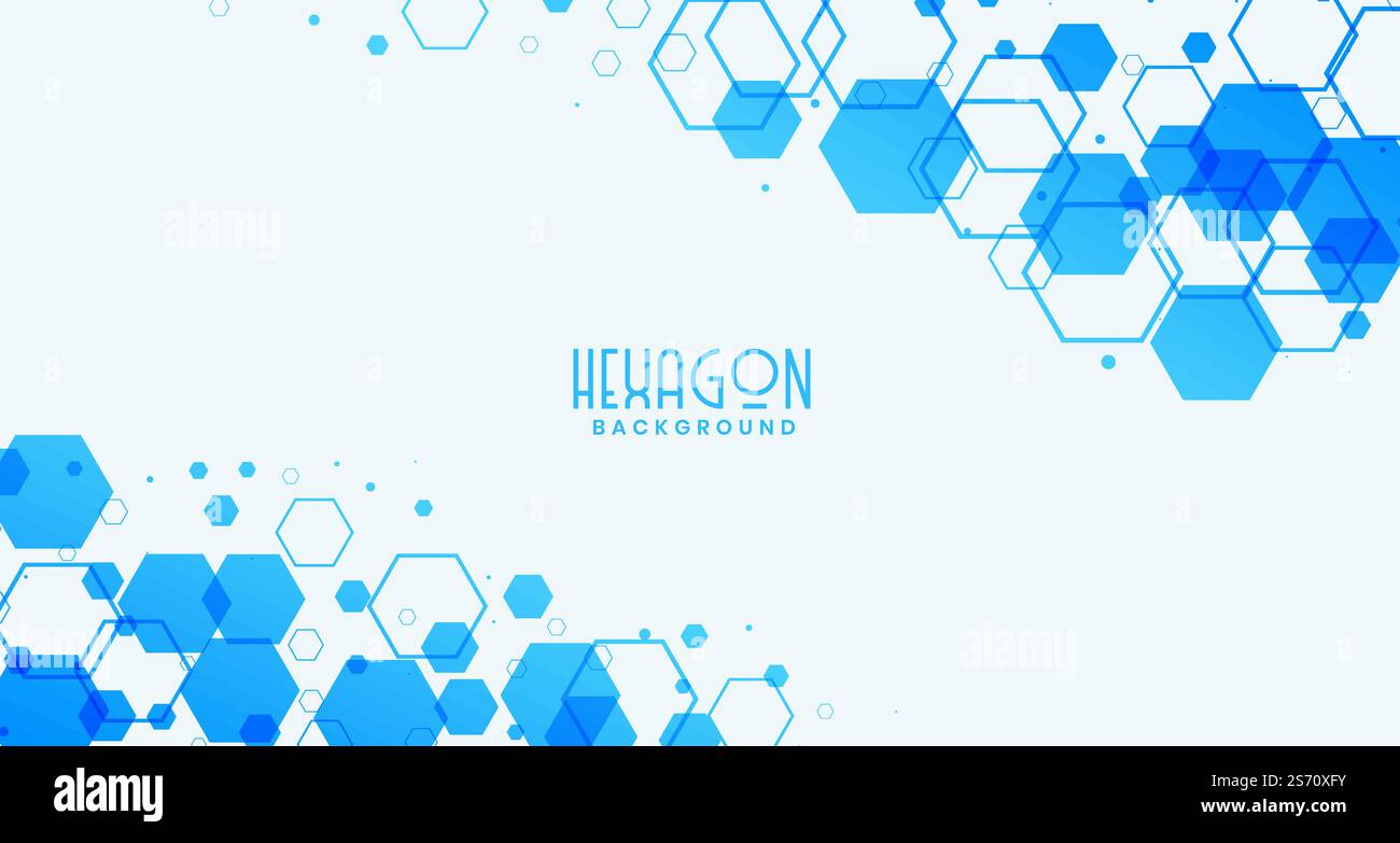 abstract white background with blue hexagonal shapes Stock Vector Image ...