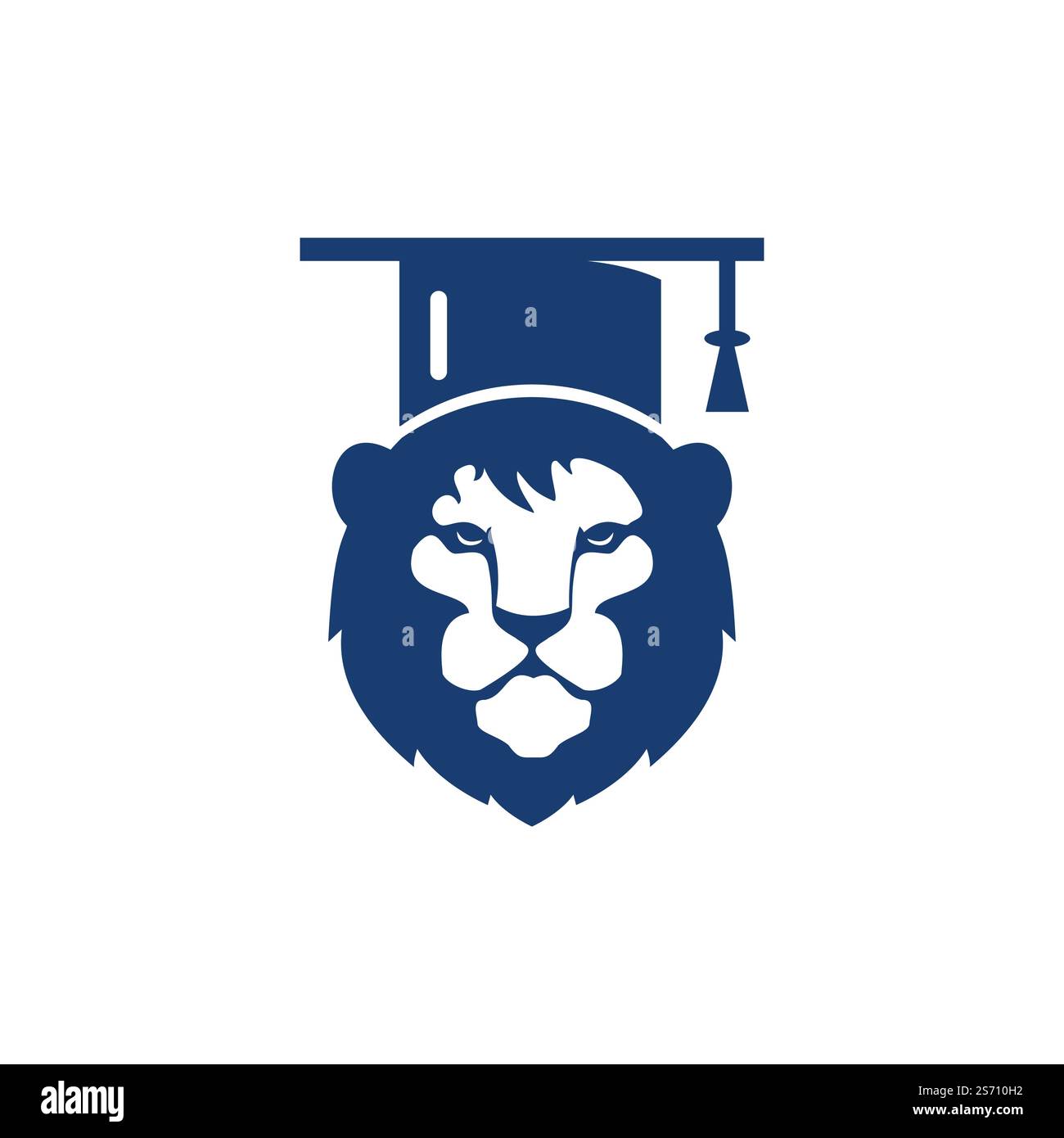 Lion Student vector logo design. Lion academy logo concept. Stock Vector