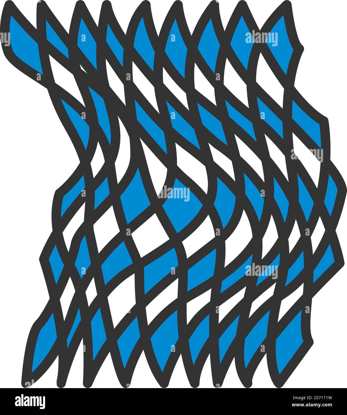 Icon Of Fishing Net. Editable Bold Outline With Color Fill Design ...
