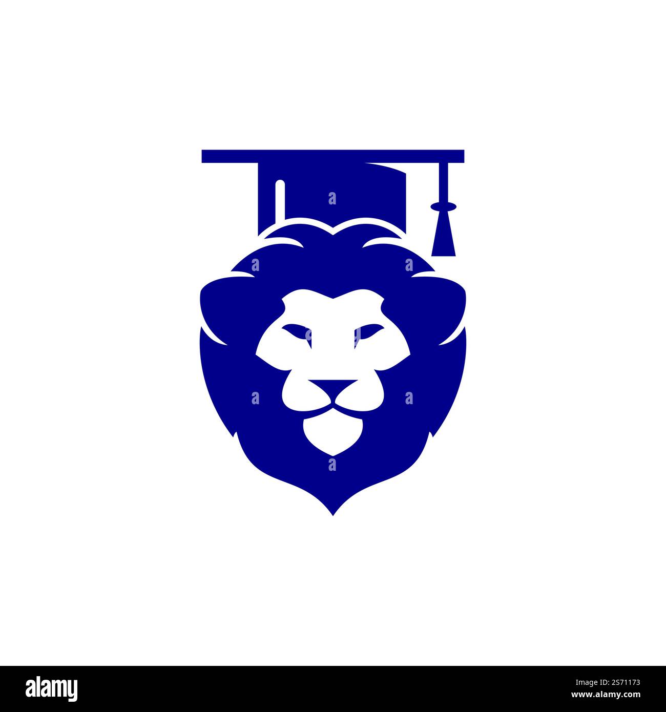 Lion Student vector logo design. Lion academy logo concept. Stock Vector