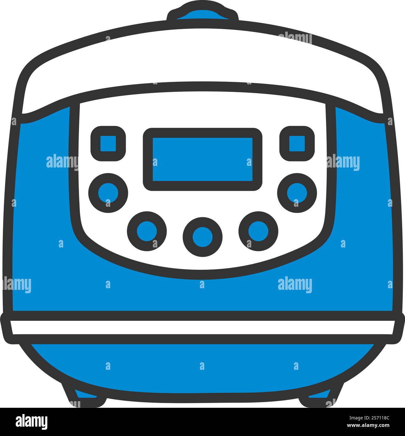 Kitchen Multicooker Machine Icon. Editable Bold Outline With Color Fill ...