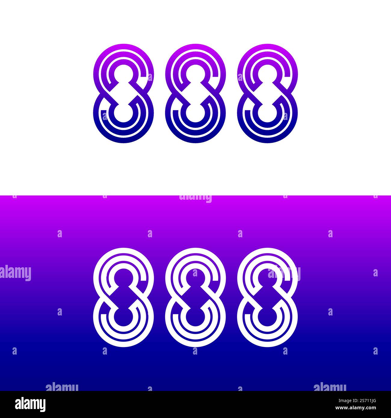 888 vector logo design. Stock Vector