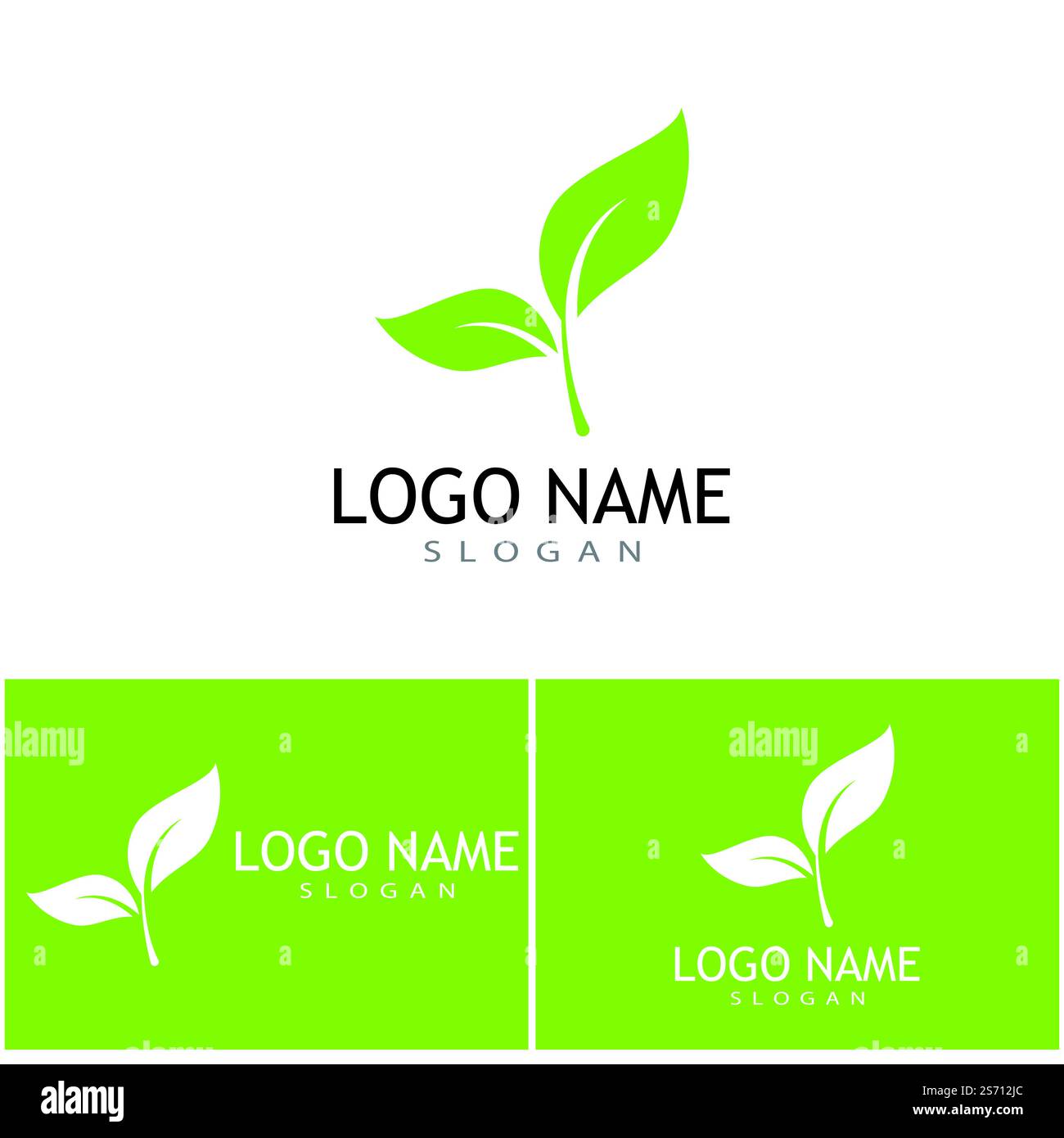 Green leaf illustration nature logo design Stock Vector Image & Art - Alamy