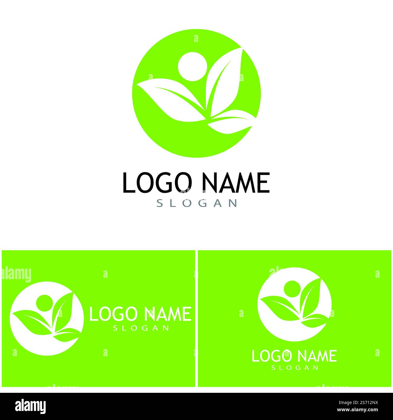 Green leaf illustration nature logo design Stock Vector Image & Art - Alamy